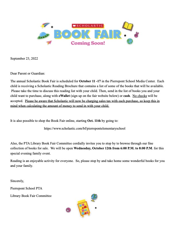 travelling book fair letter