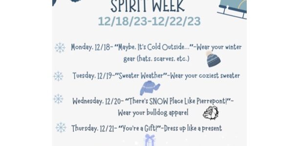 Winter Wonderland Spirit Week Flyer