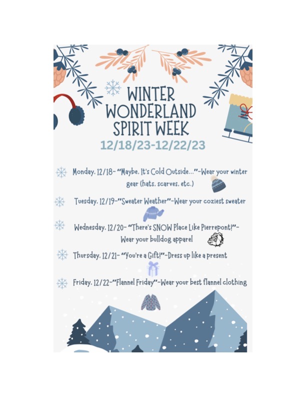 Winter Wonderland Spirit Week Flyer
