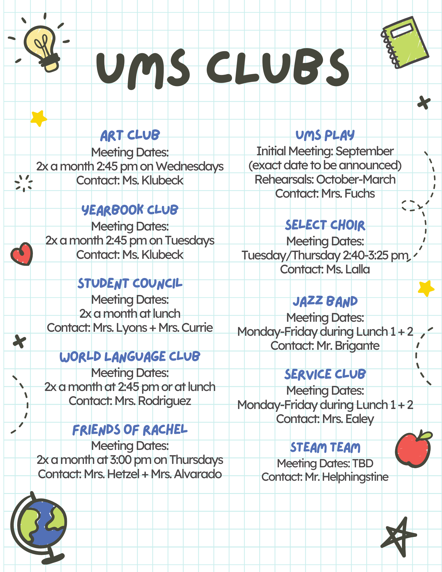 UMS Clubs Flyer