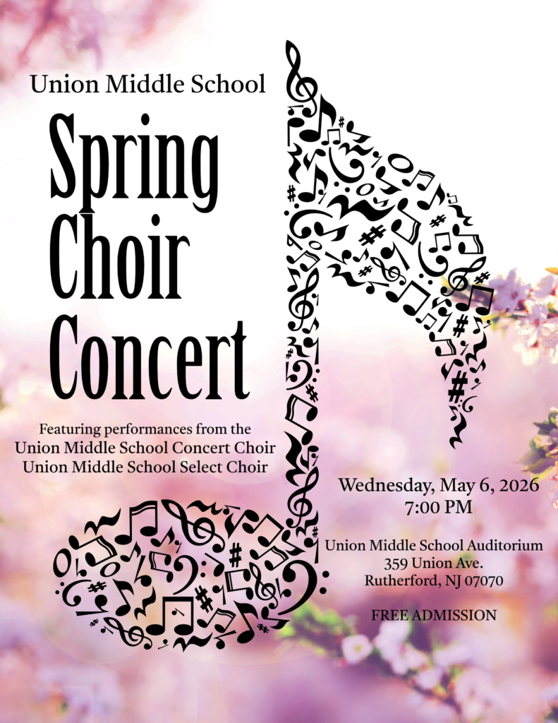 Union Middle School Spring Choir Concert 2026 Flyer