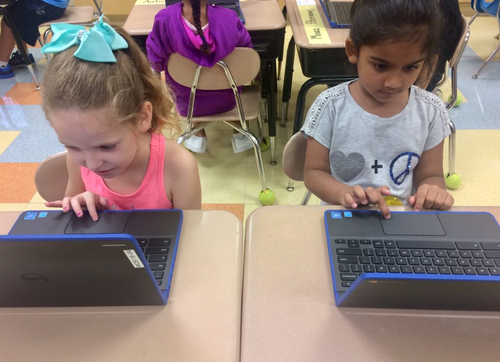 Ms. Kennedy's Grade 1 Class Using Chromebooks Washington School