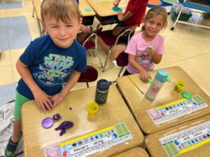 Children creating artwork