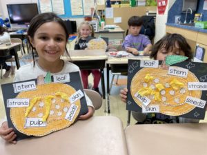 Students with Pumpkin Craft