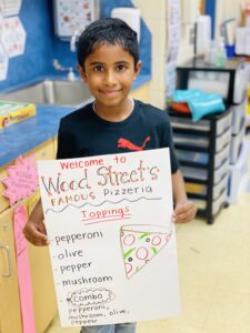 Student with sign