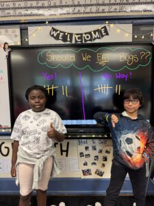 Students presenting work