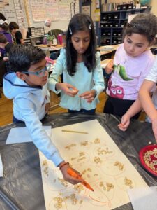 Students with pumpkin