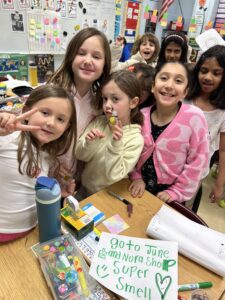 6 Girls showing work
