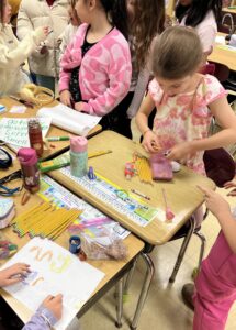 Girls showing their work