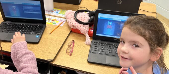 Student on Chromebooks