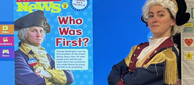 Ms. Maciag as George Washington