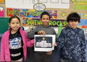Girl and two boys that are winners