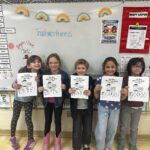 Five students with the books