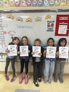 Five students with the books
