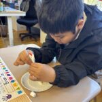 Boy with toothpaste