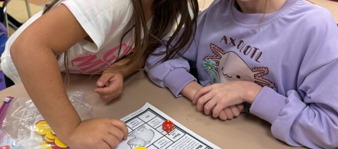 2 girls with math game