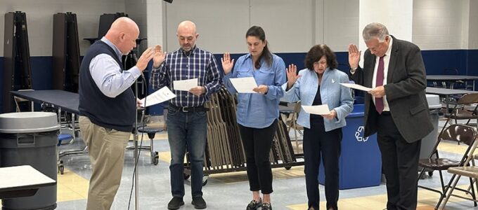 BOE Members sworn in by Mr. Kelly